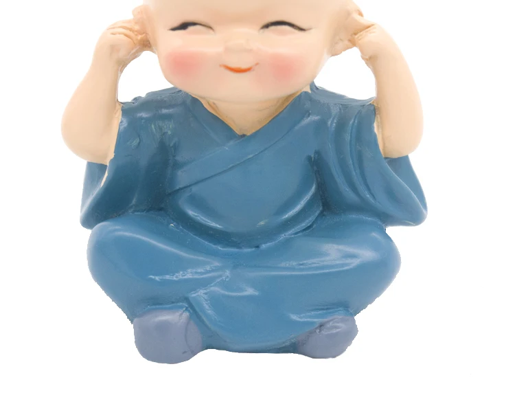 Ермакова Смола Маленький Gongfu монах фигурка кунг-фу Шаолинь фигурка монаха домашний офис кукольный автомобиль Декор автомобиля игрушка аксессуары
