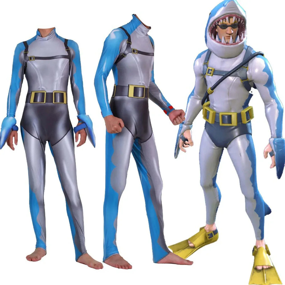 Костюм для костюмированной вечеринки детей и взрослых в стиле игры Battle Royale Shark