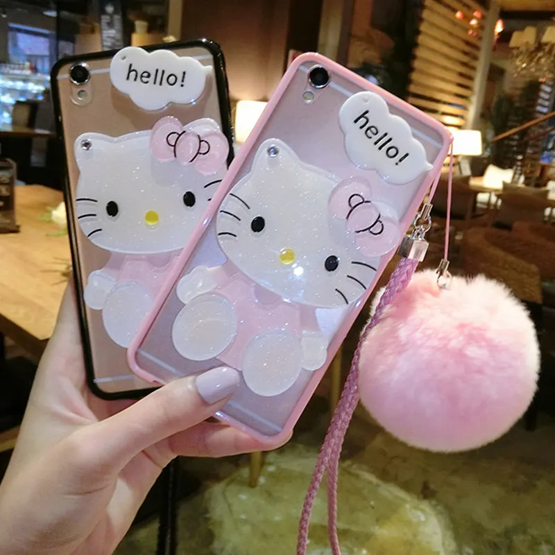 Для iphone 6 6S 7 8 Plus X XS MAX XR Девушки Мода милый кот зеркало медвежонок мягкий чехол для