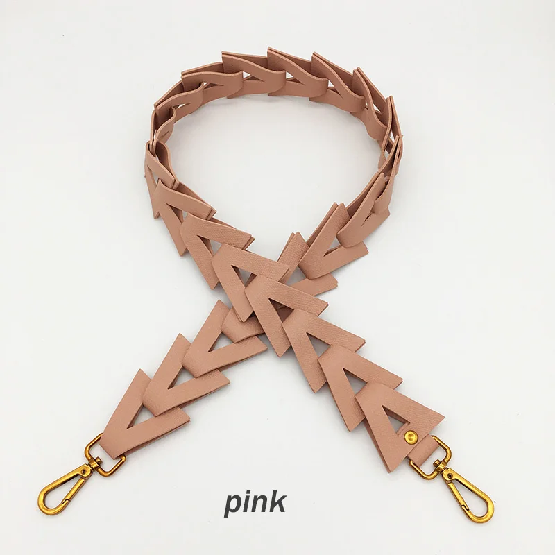 pink Дамский сменный кожаный ремешок для сумки через плечо, аксессуары для сумок, ремешки на плечо для сумок, разноцветный длинный ремень ручной вязки - Цвет: pink