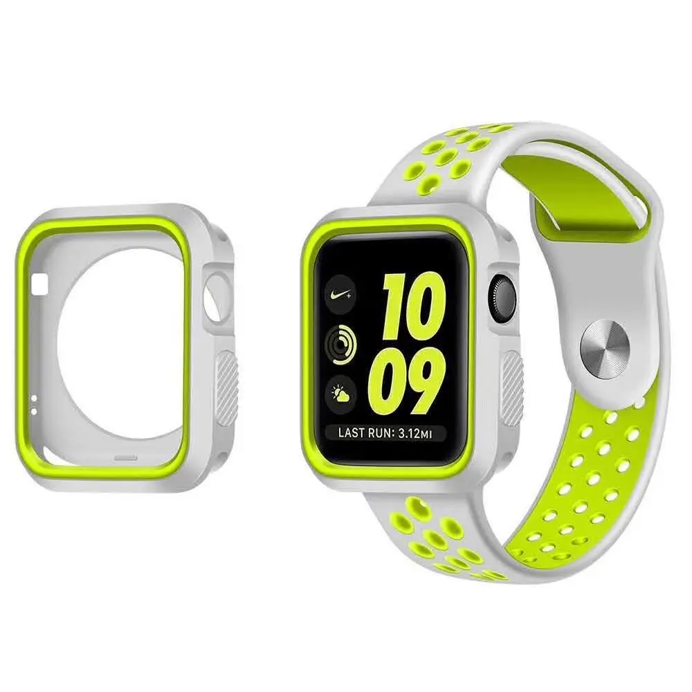 Силиконовый чехол+ спортивный ремешок для наручных часов iWatch, ремешок для наручных часов Apple Watch Series 4 3 2/140 мм/44 мм, 38 мм, 42 мм, версия Напульсники