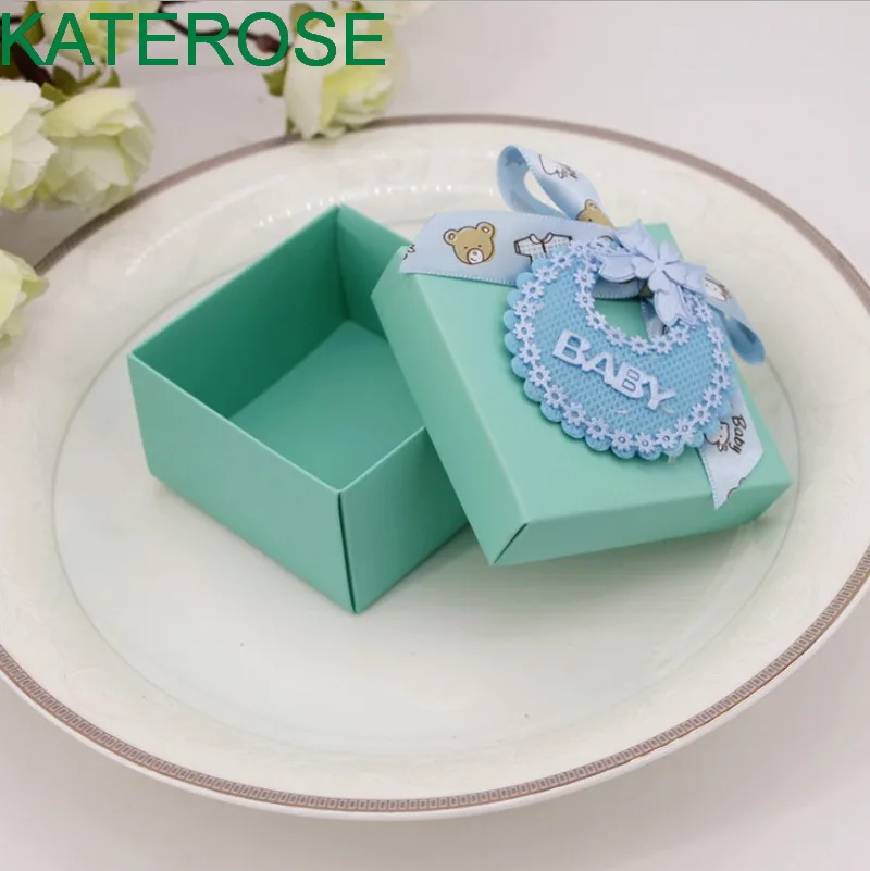 Blue 12 шт./партия, Подарочная коробка Tiffany Candy, крещение новорожденного, подарок, сладкие коробки, упаковка для шоколада - Цвет: Blue