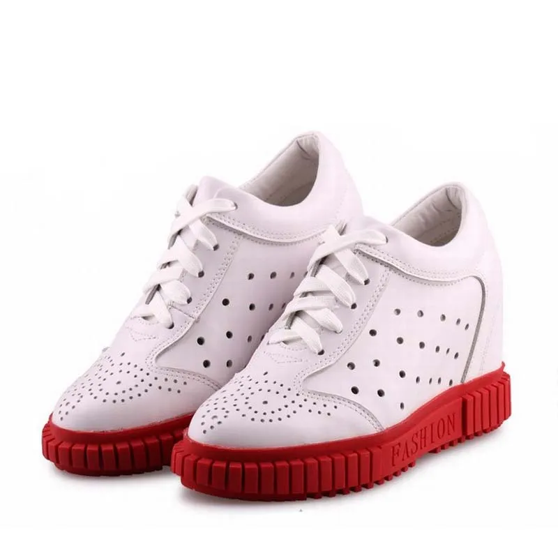 Натуральная кожа женская обувь женщина платформа высокие каблуки высота