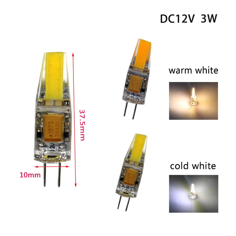 COB SMD LED Mini G4 AC DC 12V 3W 6W диммируемая светодиодная лампа лампы освещения заменяющие