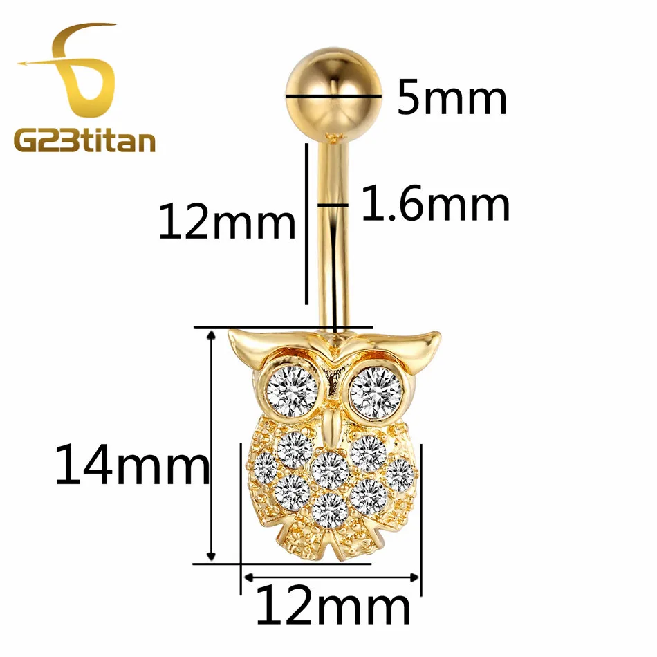 

G23titan Wholesale Belly Piercing Bars 16G 10mm 316L Stainless Steel Navel Ring Barbell Crystal Body Jewelry umbilicus piecing