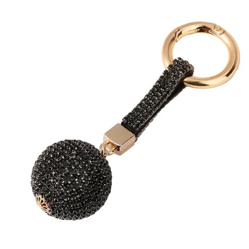 11 Страз кристалл Высокое качество кожаный ремешок хрустальный шар автомобильный брелок Подвеска в виде ключа кольцо для женщин сумка Pandent - Цвет: 11
