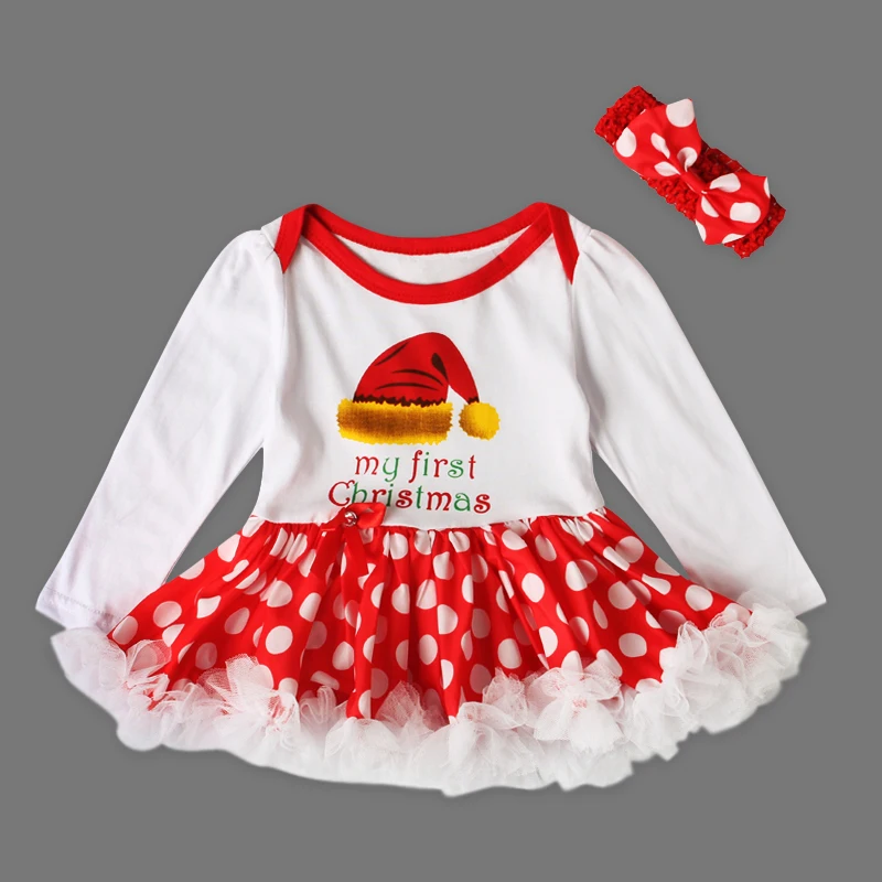 Осеннее рождественское платье для новорожденных девочек детские хлопковые
