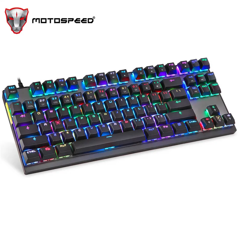 MotoSpeed K82 профессиональная компьютерная игровая механическая клавиатура с подсветкой RGB светодиодный USB Проводная 87 клавишная клавиатура для спортивных игр