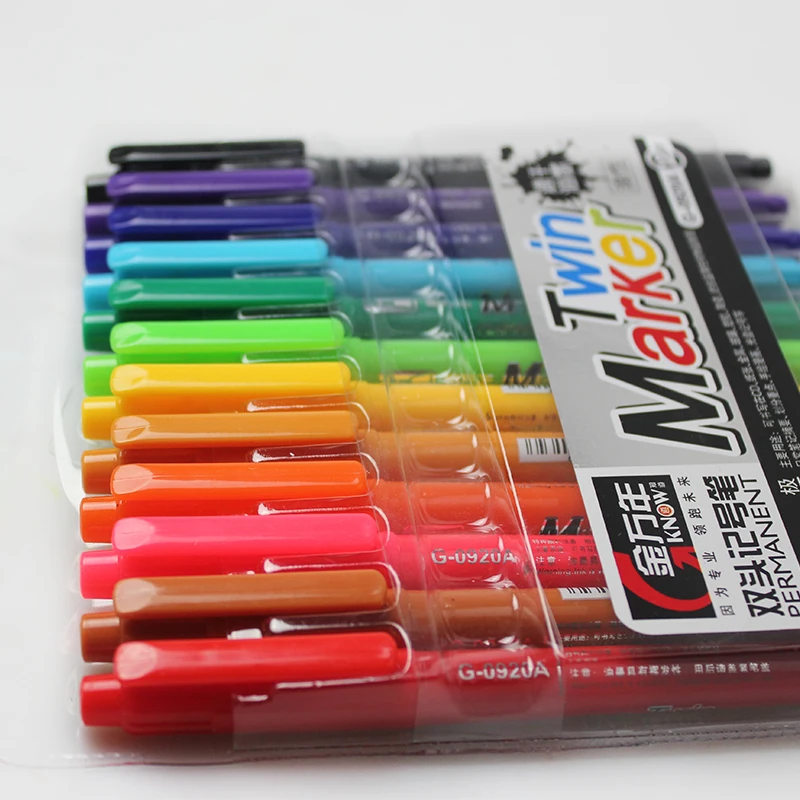 KNOW 12 видов цветов/набор маркеров Fineliner художественные маркеры с двумя