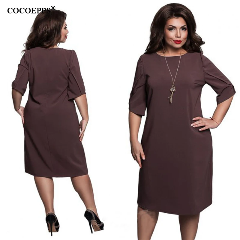 Повседневное женское платье COCOEPPS свободные женские платья с круглым вырезом