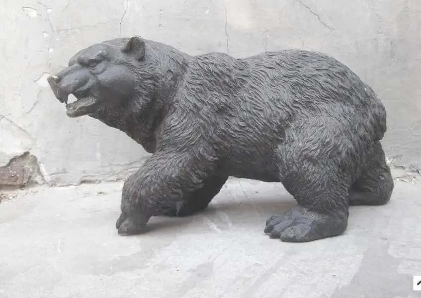 8 &quotкитайская медная бронзовая резная Красивая статуя черного медведя|statue|statue