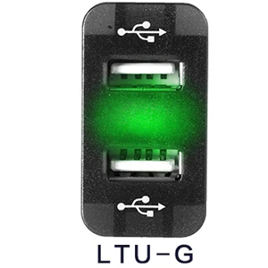 LTU-G Прямые продажи, зарядное устройство USB Voiture, 12, 24 В, светодиодный, быстрый, автомобильный, USB разъем, зарядное устройство для Suzuki sx4, Carregador De Delular, 5 В, 2,1+ А, вход - Название цвета: LTU-G
