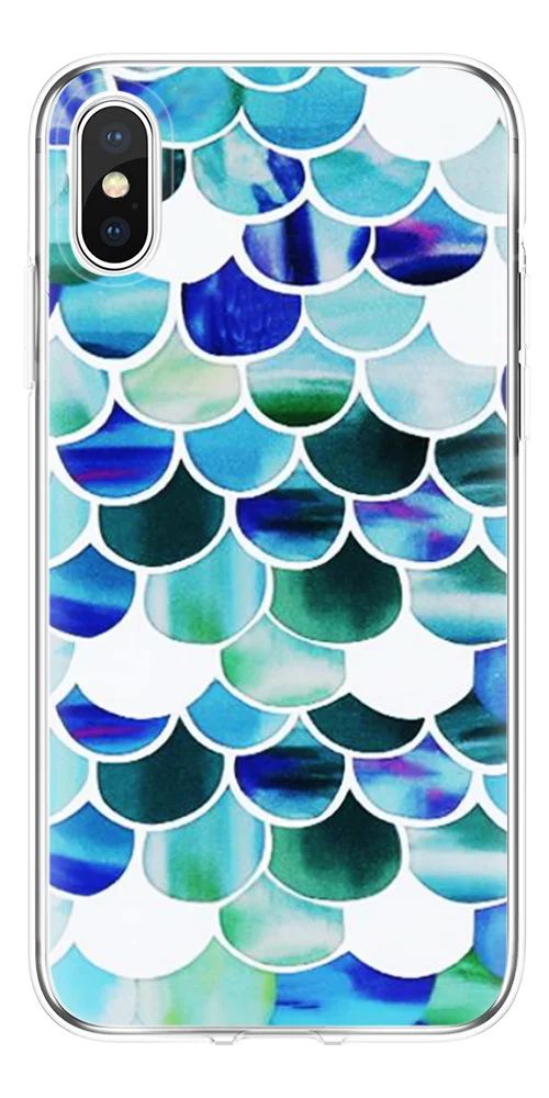 Fish scale for iPhone 4S 5 5S SE 6 S 7 8 Plus Funda Coque Soft For 7plus plus X XR Cover TPU Xs Max case |