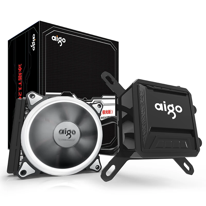 Aigo Aurora rainbow pc чехол, вентилятор для компьютера с водяным охлаждением, процессор, Встроенный кулер для охлаждения воды для LGA 775/115x/AM2/AM3/AM4