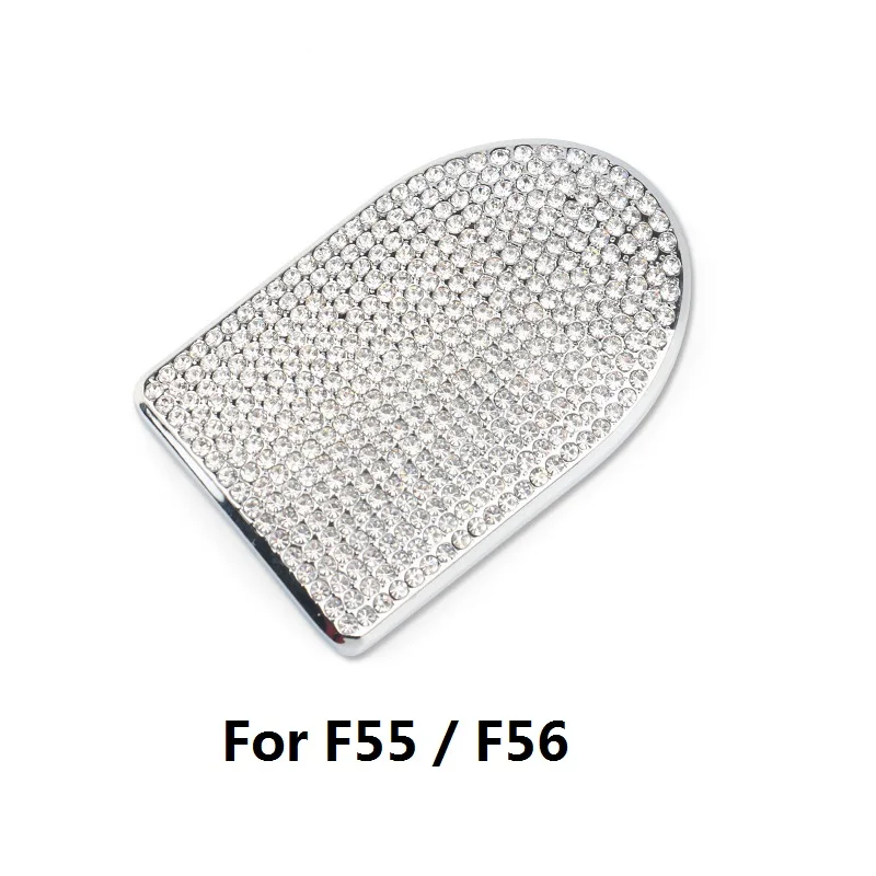 For F55 F56 Silver Автомобильный пассажирский бардачок, ручка, кнопка, кристаллы, наклейка, коробка для хранения, застежка, ручная наклейка для Mini Cooper F54 F60 F55 F56 R55 R56 - Название цвета: For F55 F56 Silver