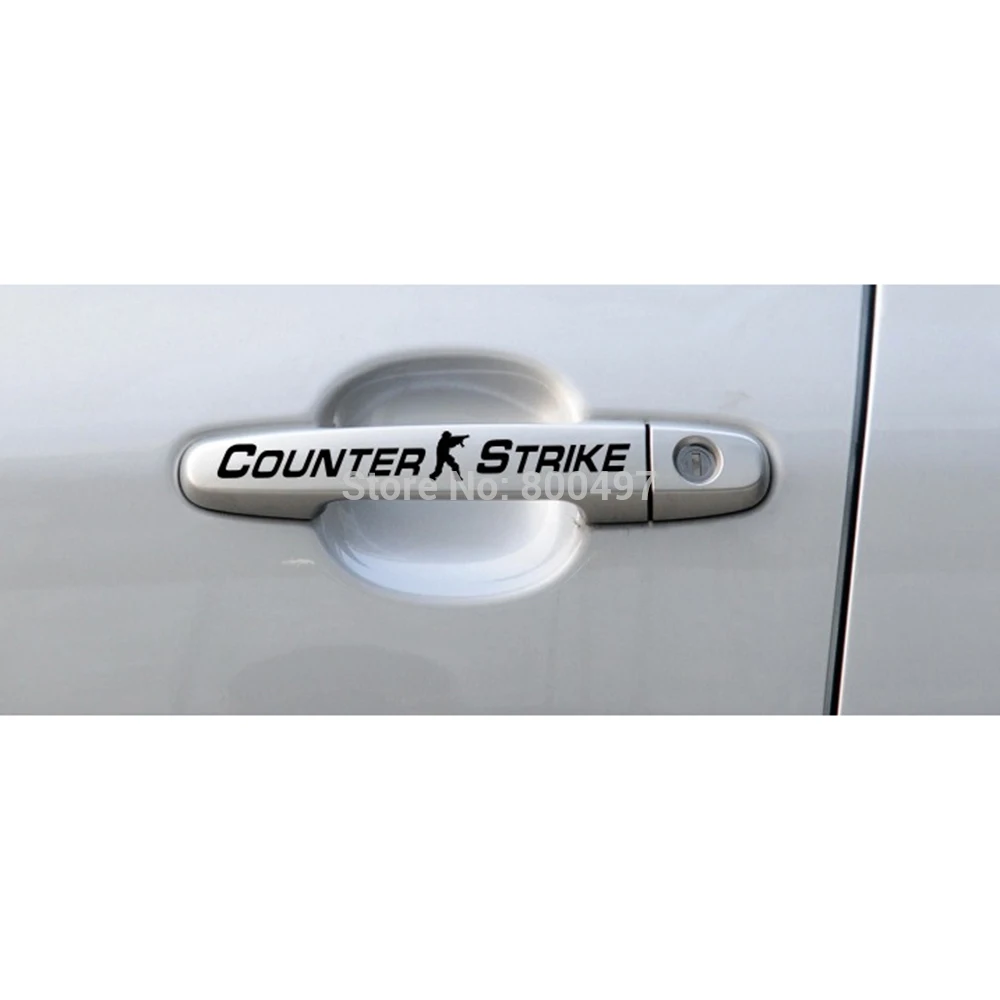 4 x CS Counter Strike наклейки на авто дверь наклейка ручку черного цвета для Toyota Opel Chevrolet
