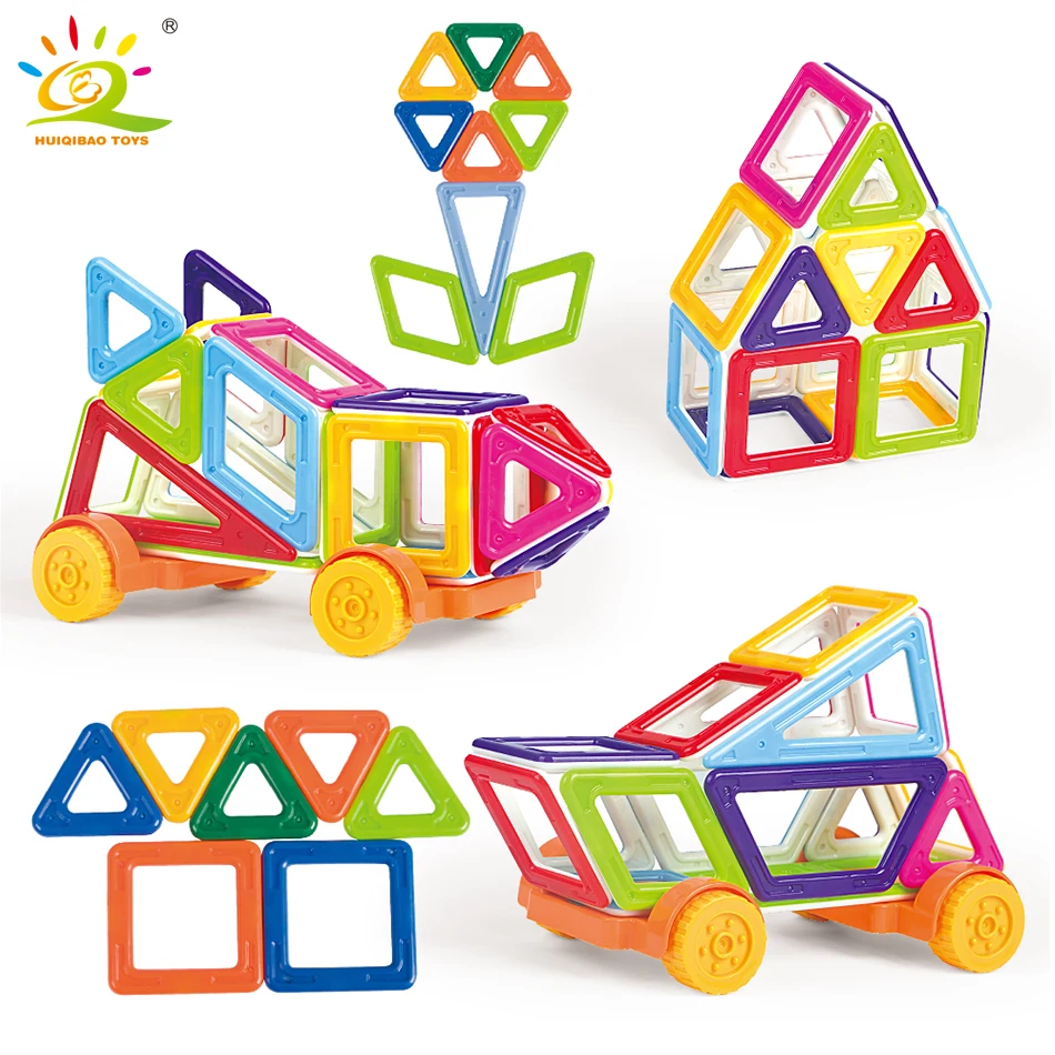 HUIQIBAO игрушки Мини Магнитные строительные блоки для автомобиля DIY 3D Детские