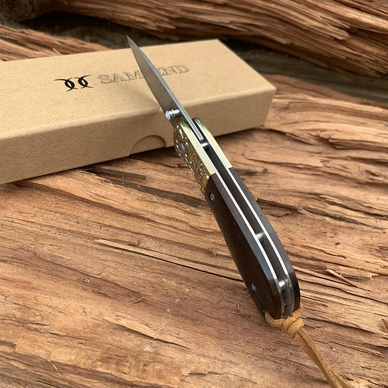 EDC резной нож из чистой меди VG10 дамасский складной система подшипников