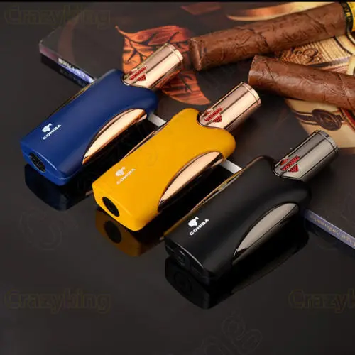 COHIBA пистолет металлический 4 факел пламени сигарета зажигалка с подарочной