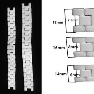 Ремешок керамический для мужских и женских часов, 14*6 мм 16*8 мм 18*7,5 мм, черный белый