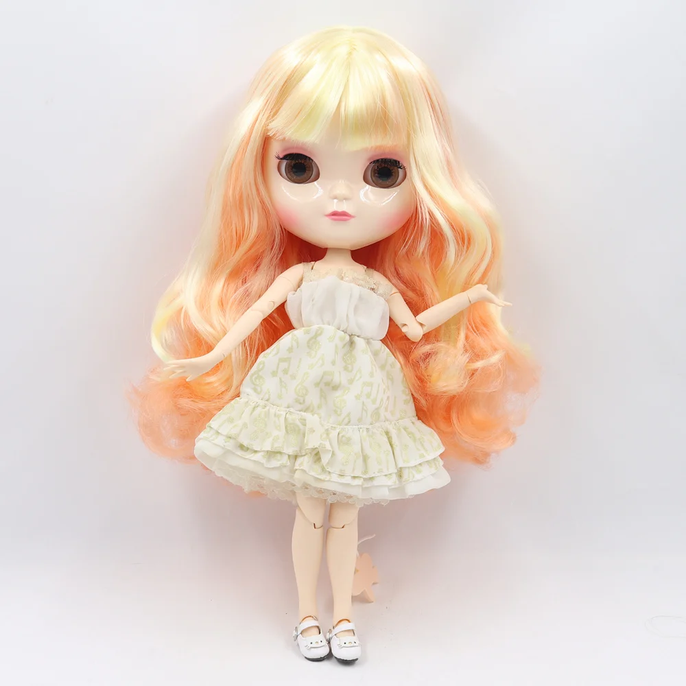 Кукла ICY Fortune Days factory шарнирное тело 30 см белая кожа желтые смешанные оранжевые