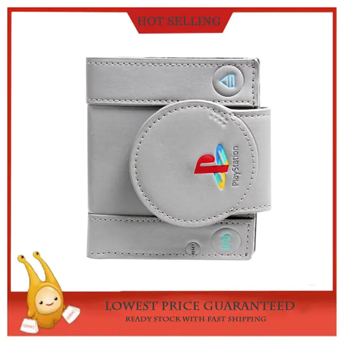 Sony Playstation One консоль двойной складной кошелек PU хорошее качество серый тонкий кошелек мужской держатель для карт - Цвет: wallet