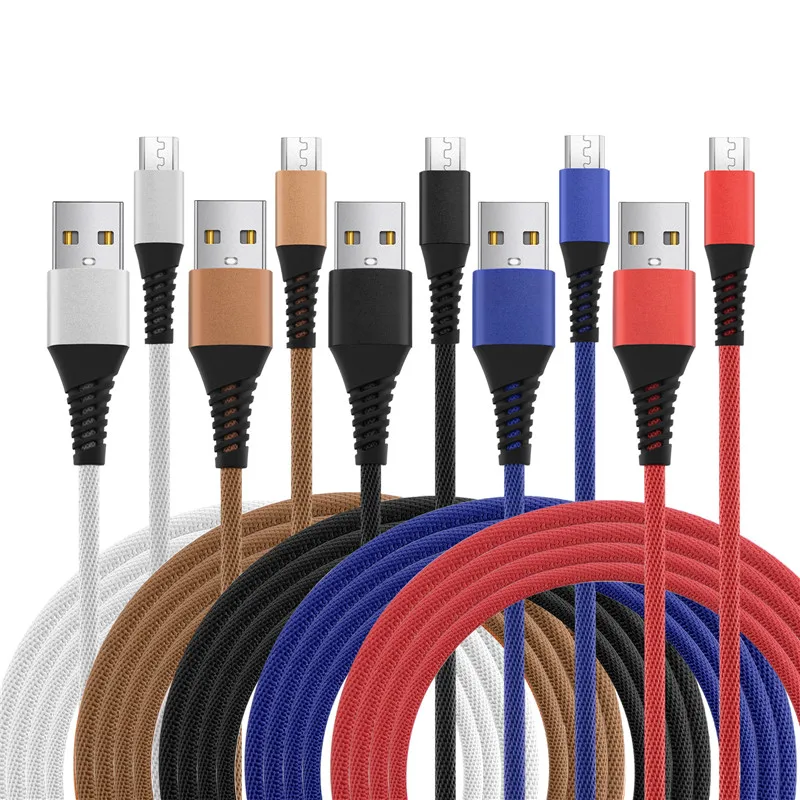 USB 2 0 нейлоновое микро зарядное устройство адаптер Usb для Huawei Y6 Y7 P8 Lite Prime Pro 2017 2018
