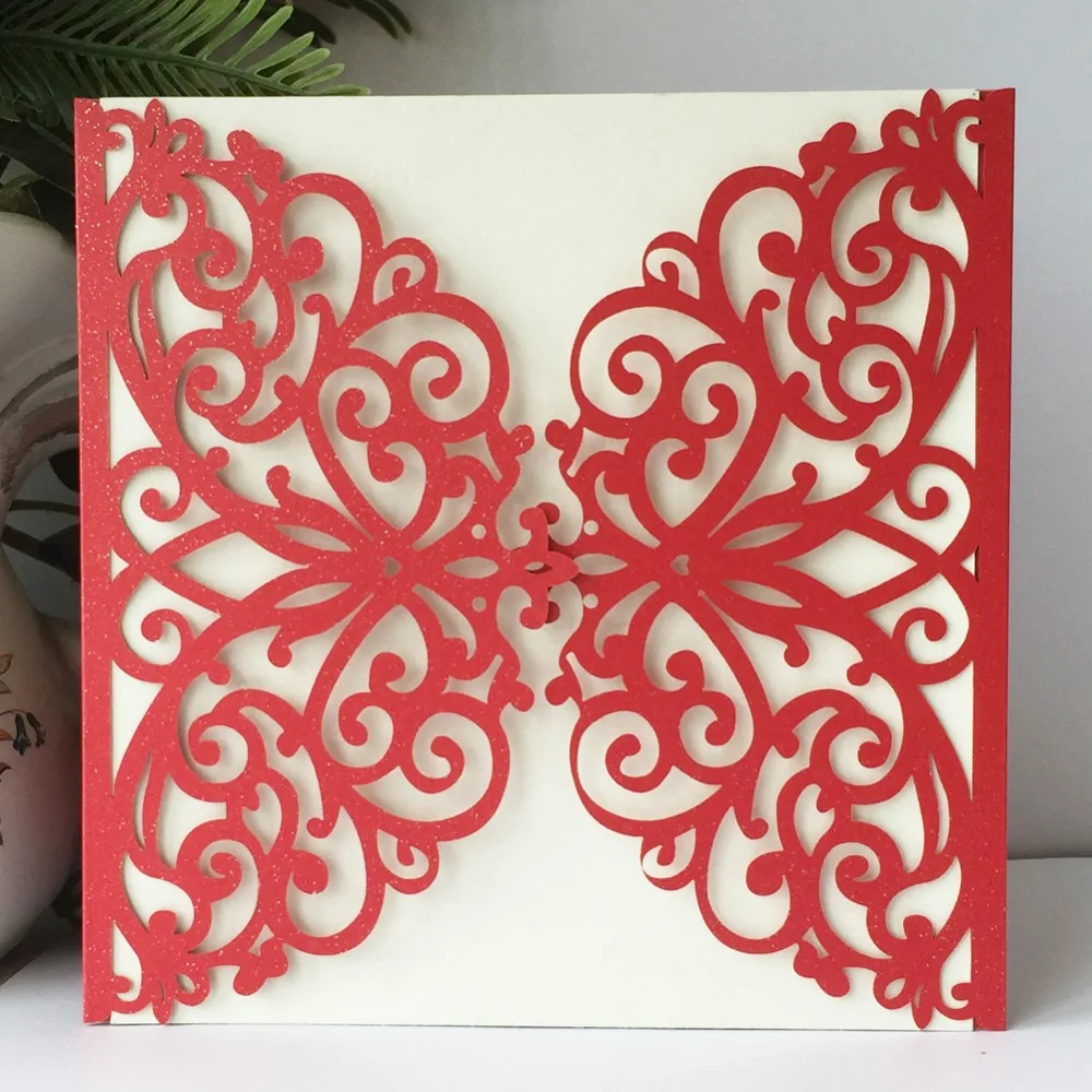 100 шт./лот 24 цвета Европейская квадратная пригласительная карта для свадьбы