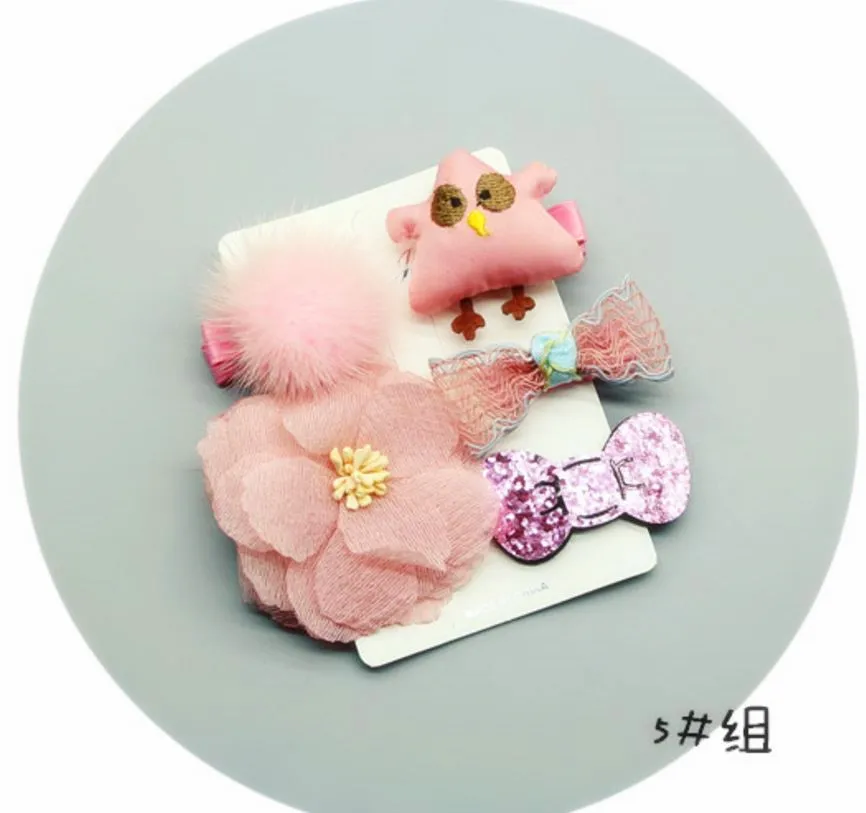 Милый кролик цветы шпилька бант Детские Мультяшные зажимы для волос Дети Девочки