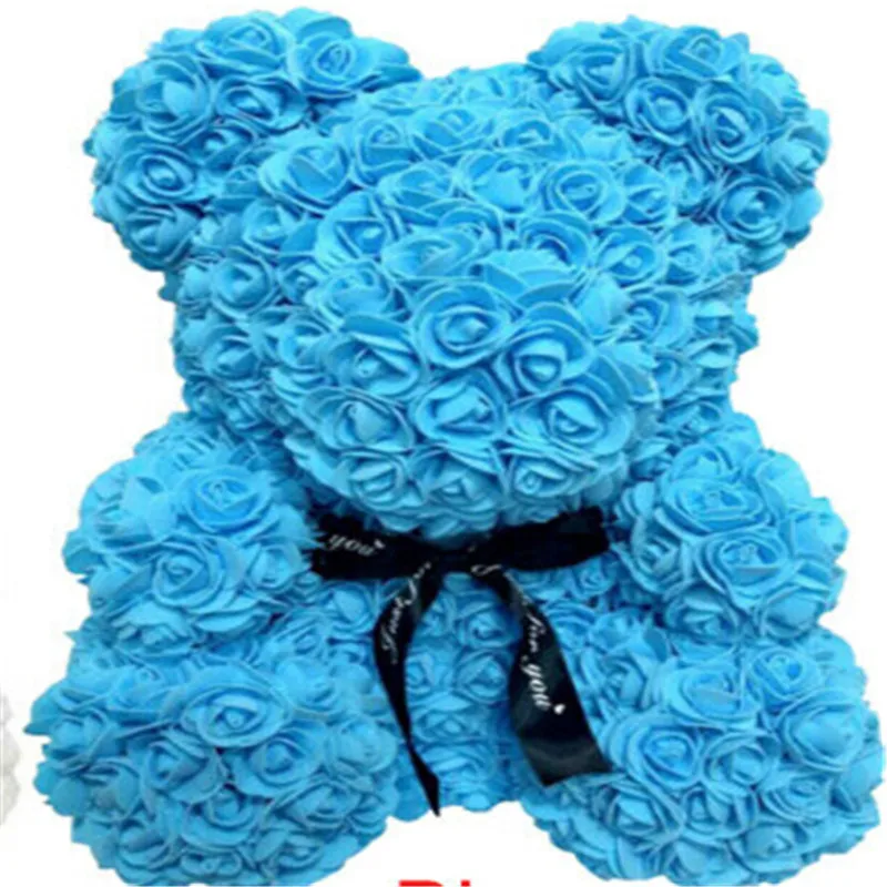 40cm Модные, 40 см, 25 см, одноцветные, романтические, милые, розы, медведь, цветы, свадебные украшения, вечерние, на день Святого Валентина, подарки для девушки - Цвет: 40cm