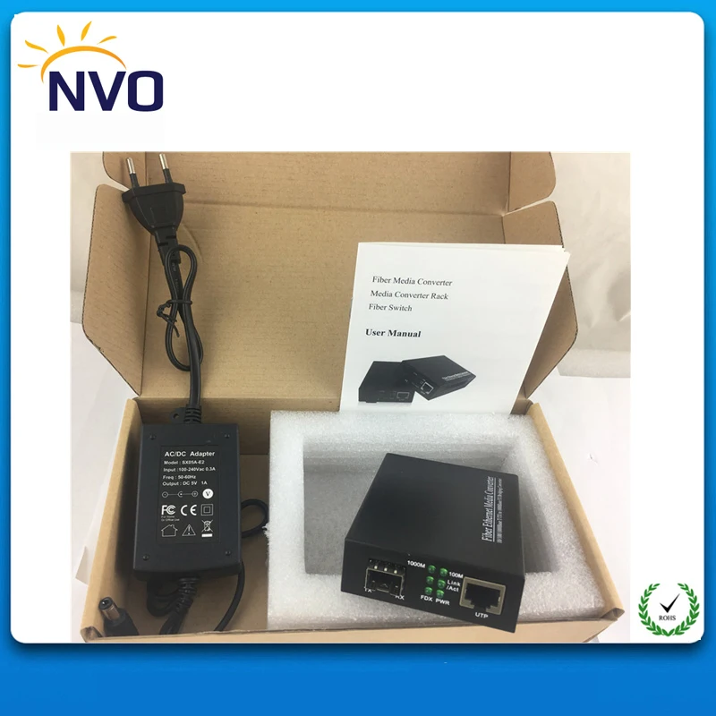 1000 м 1 RJ45 + гигабитный SFP неуправляемый волоконно-оптический переключатель евро