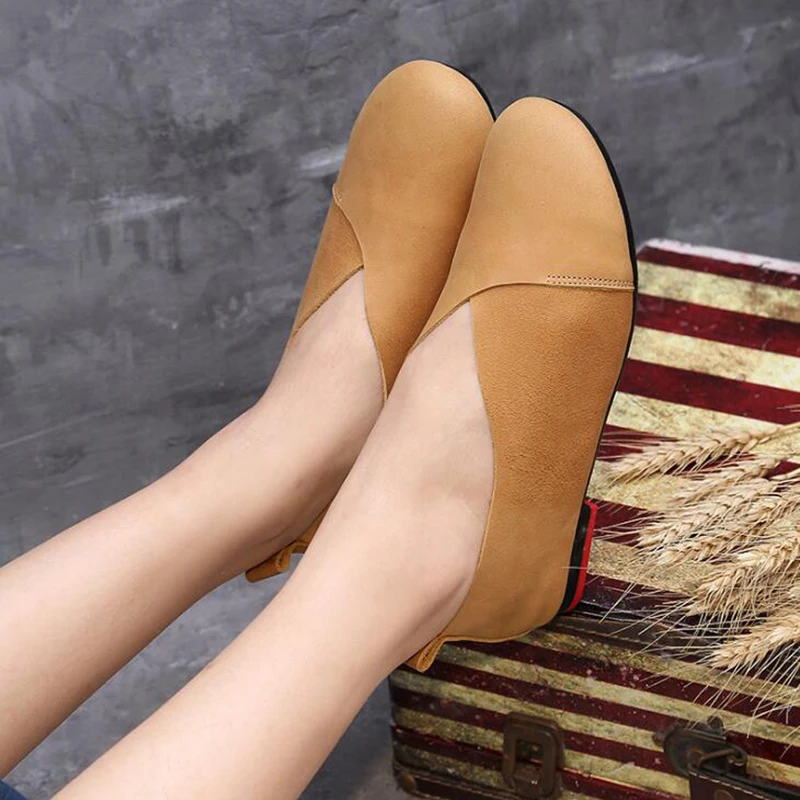 

Women Ballet Flats Shoes Genuine Leather Slip on ladies Shallow Moccasins Casual Shoes Female Summer Loafer Shoes Women c862