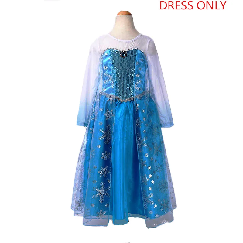 elsa dress1 Платье Анны и Эльзы для девочек; костюм для детей; платье принцессы; платье Снежной Королевы Эльзы; костюмы; детское вечернее платье на Хэллоуин - Цвет: elsa dress1