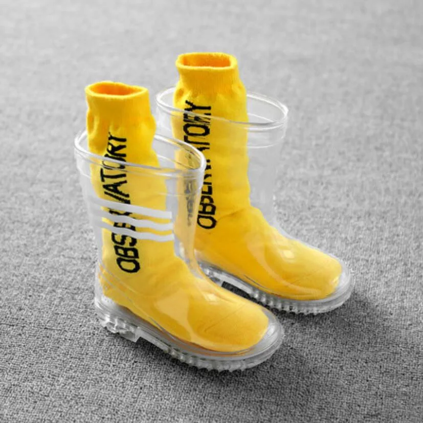 Children's Rain Shoes Boys And Girls Anti-skid Kindergarten Children Waterproof Boots Baby Transparent Water | Детская одежда и