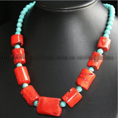 Модные Зеленые бирюзовые и японские красные коралловые подвески бусы ожерелье 20