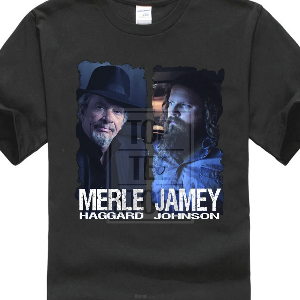 Недорогая хлопковая футболка с коротким рукавом распродажа новая Merle Haggard Jamey Johnson