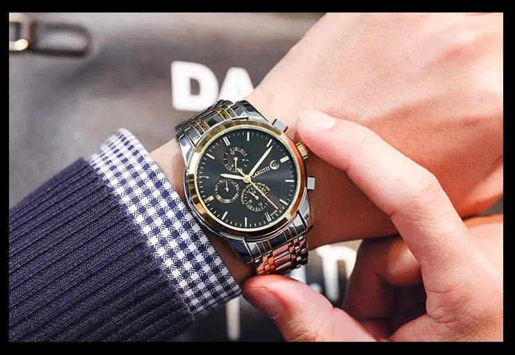CAROTIF автоматическая-Self-Wind механические мужские часы Montre полный сталь мужской Reloj