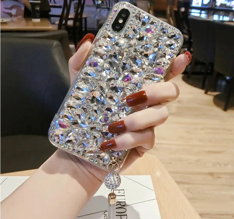 LaMaDiaa Шикарный чехол для телефона из ТПУ со стразами и кристаллами iphone 11 12 X XS MAX XR 5S
