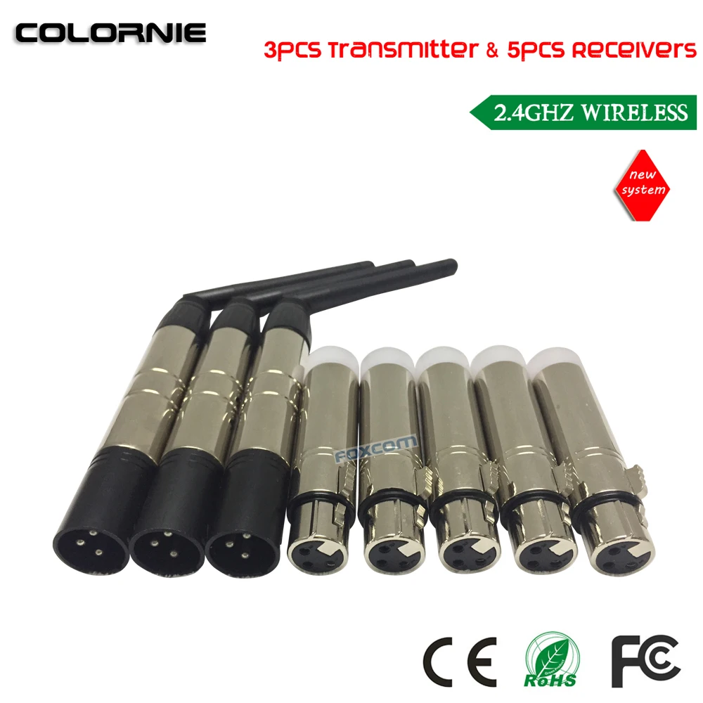 Бесплатная доставка DHL DMX512 DMX Dfi DJ Беспроводная система 3 шт передатчик и 5