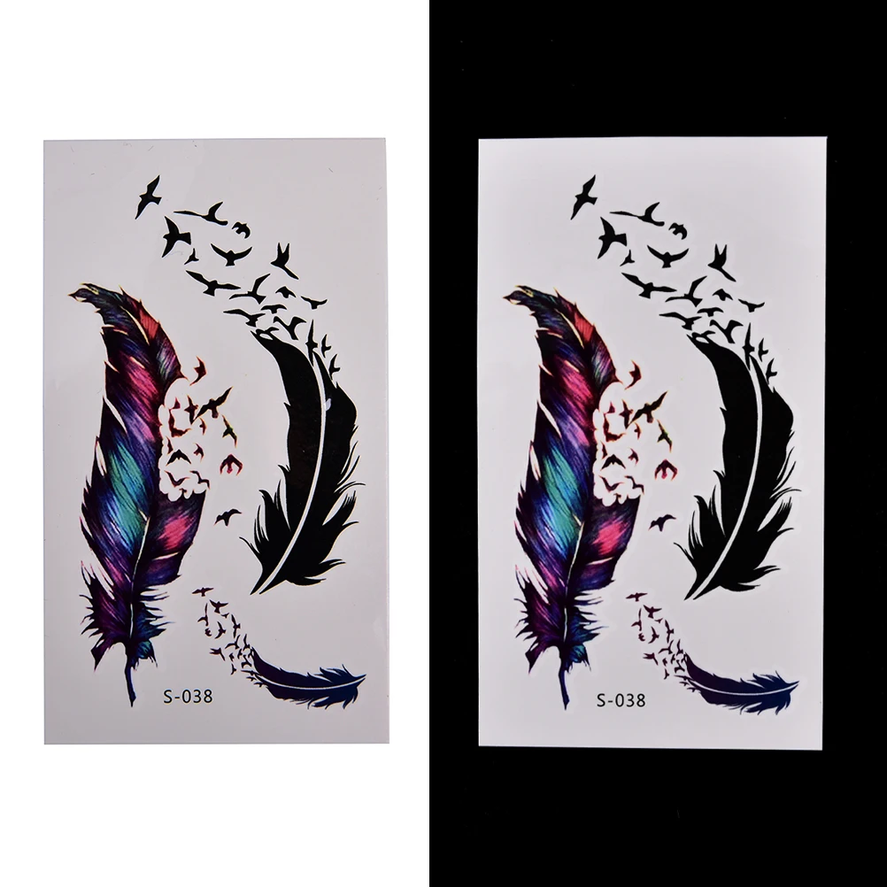 3D красочные маленькие перья хна искусственная тату-паста тату-рукав перенос для
