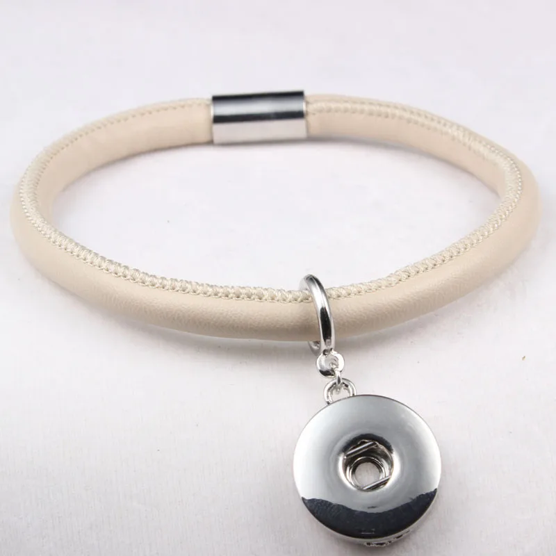 

2017 Hot Wholesale Fashion Black Winding Leather Endless Bracelets With 18MM Snap Charms 10pcs/lot