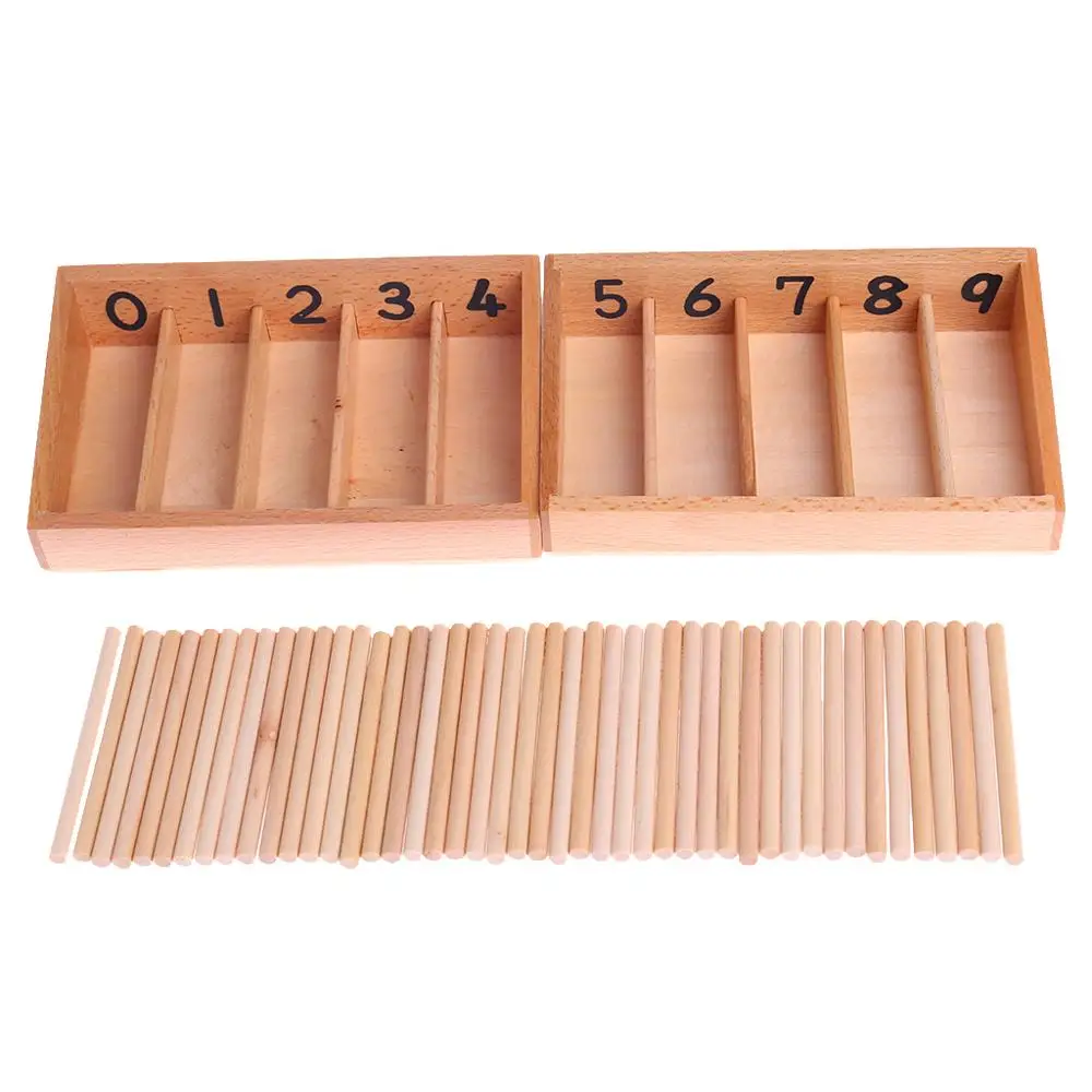 

Montessori Wooden Spindle Box 45 Spindles Mathematics Counting Educational Toy