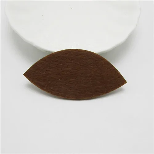 coffee 50 Pcs Ear Shape Felt Fabric DIY Crafts for Kids Handmade Felt Garland Flowers Animals toy Hair Clips Headwear Decor Accessories - Цвет: coffee