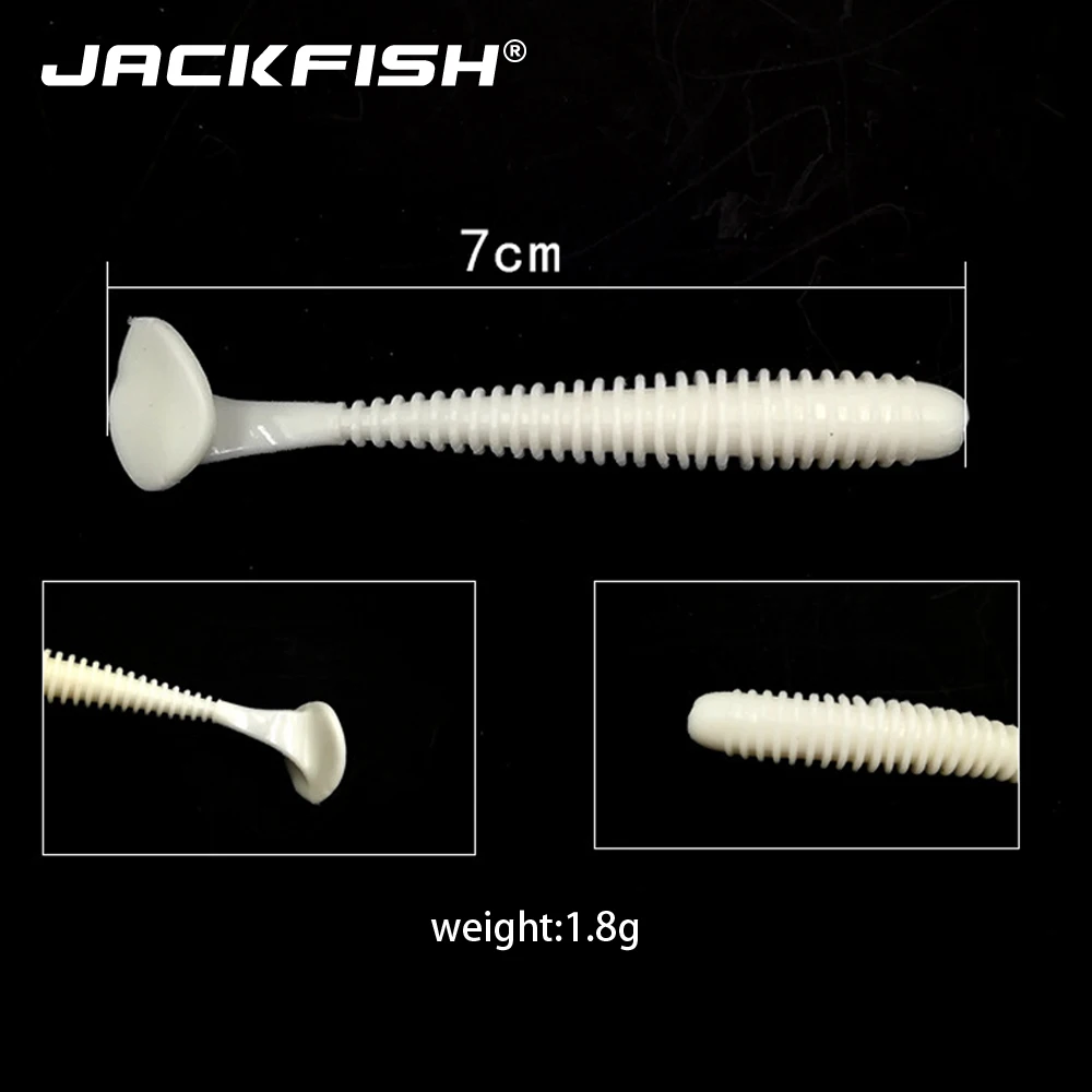 JACKFISH 10 шт. воблер джиг 7 см 1 8 г приманка для рыбной ловли мягкие черви креветки