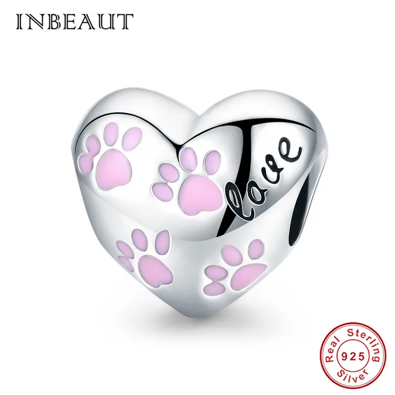 INBEAUT, 925 пробы, серебряные подвески в виде сердца, подходят к оригиналу, браслет для мамы и сестры, милые бусы для маленькой девочки, изготовление ювелирных изделий - Цвет: s768