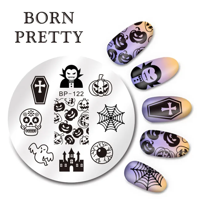 BORN PRETTY Хэллоуин штамповка шаблон Лето фрукты мультфильм животное Весна сад цветок дизайн ногтей изображения штамповки пластины - Цвет: BP-122