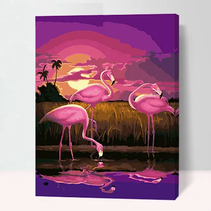 Mahuaf a453 фламинго под закат картины по номерам Сделай сам цифровой картина маслом