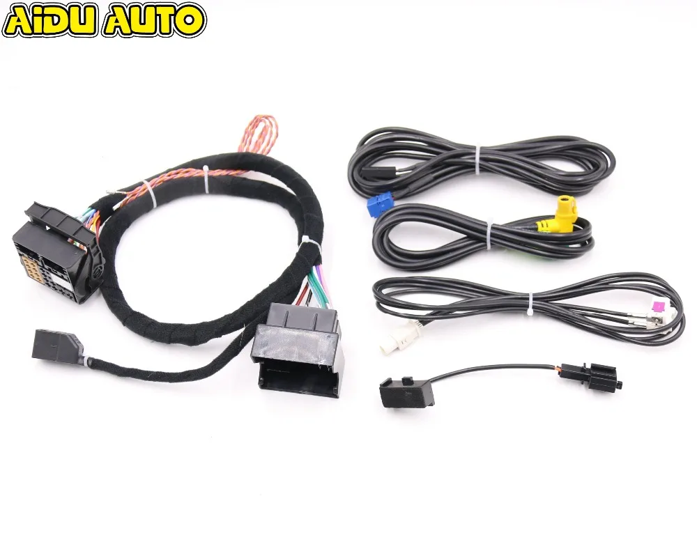 Подходит для Golf 7 MK7 Passat B8 MQB TIGUAN POLO 6C MIB STD2 ZR NAV Откройте для себя Pro радио адаптер кабель провода жгут