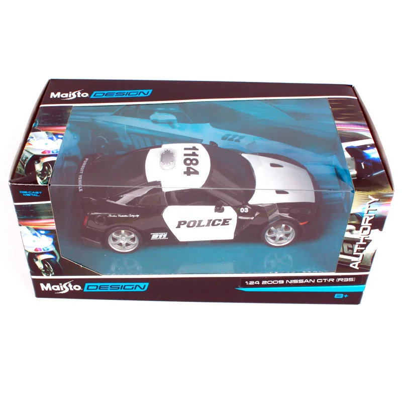 Maisto 1:24 2009 Nissan GT-R(R35) Полицейская машина спортивная машина литая под давлением модель автомобиля игрушка Новинка в коробке 32512