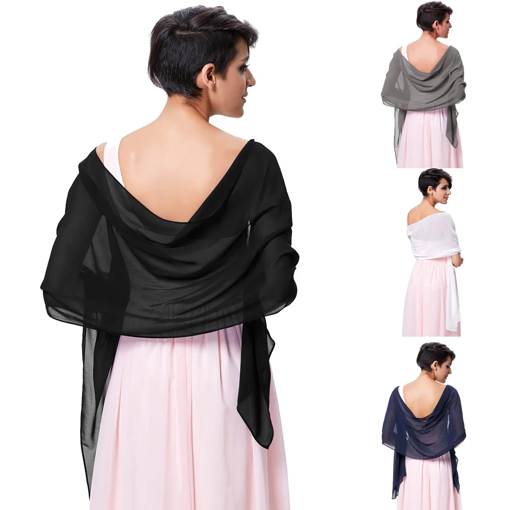 Женская шифоновая шаль Kate Kasin мягкий шарф из мягкого шифона для невесты длинная и